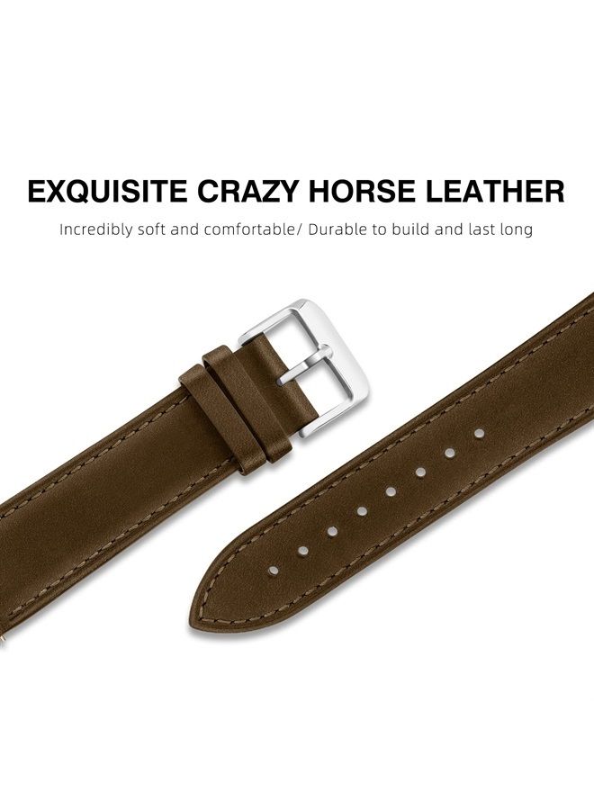 Ritche سوار ساعة سريع الفك من الجلد باللون البني لساعة Omega x Swatch Moonswatch للرجال والنساء مقاس 20 مم سوار ساعة بديل متوافق مع ساعة Samsung Galaxy Watch 4/5 - Image 1