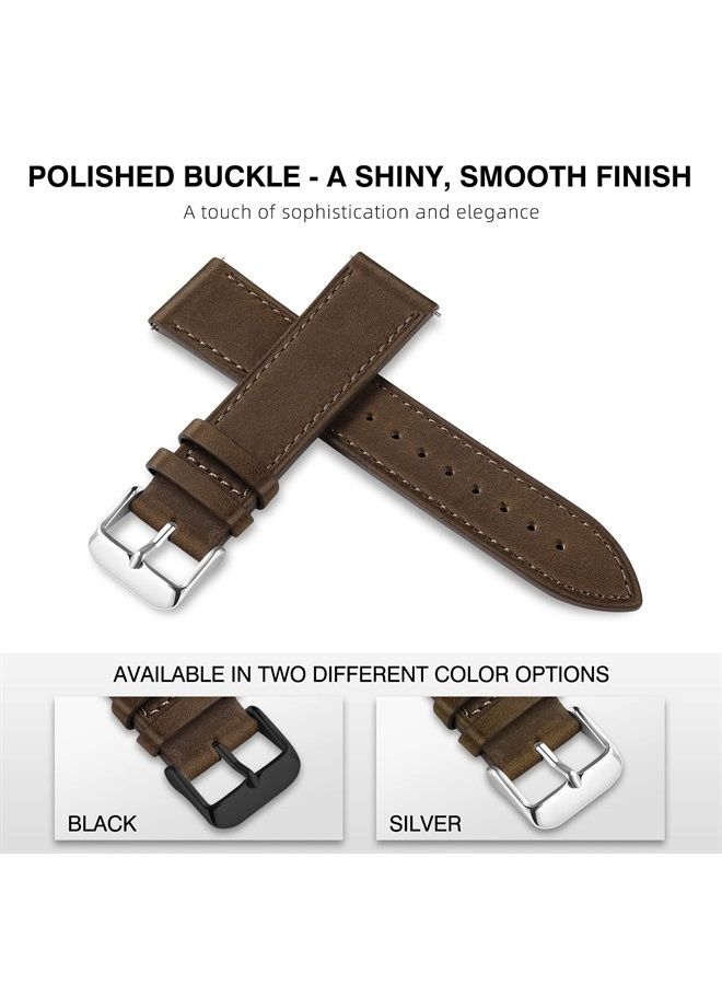 Ritche سوار ساعة سريع الفك من الجلد باللون البني لساعة Omega x Swatch Moonswatch للرجال والنساء مقاس 20 مم سوار ساعة بديل متوافق مع ساعة Samsung Galaxy Watch 4/5 - Image 2