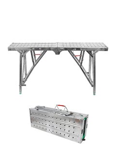 Adjustable Height Portable Folding Scaffolding - Multipurpose Work Platform Scaffold, 200×40cm - Step Ladders For Home Engineering Workbench