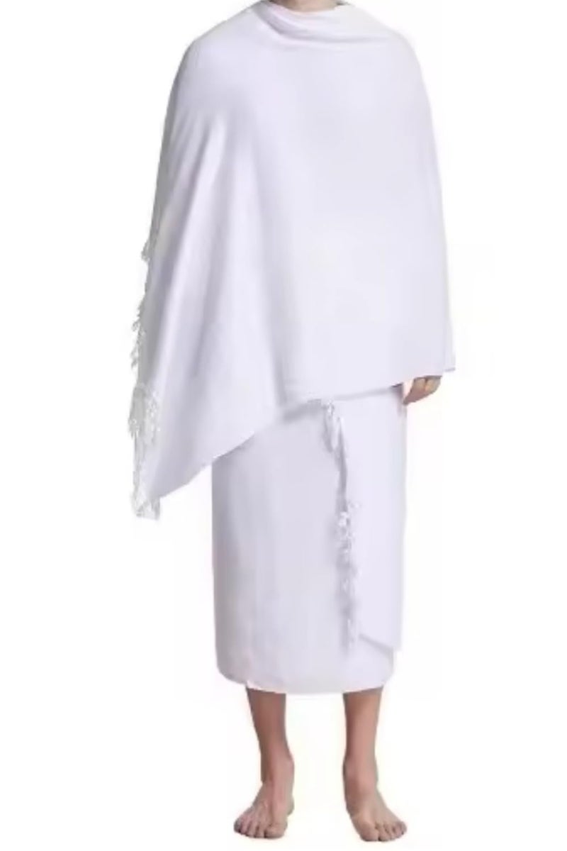 ZOOBERARY Ihram Ehram Ahram for Men for Hajj and Umrah - 2 White Towels (top and Bottom) Ihram Essentials for Men - Quick-Dry 2-Piece White Towel Set - Image 1