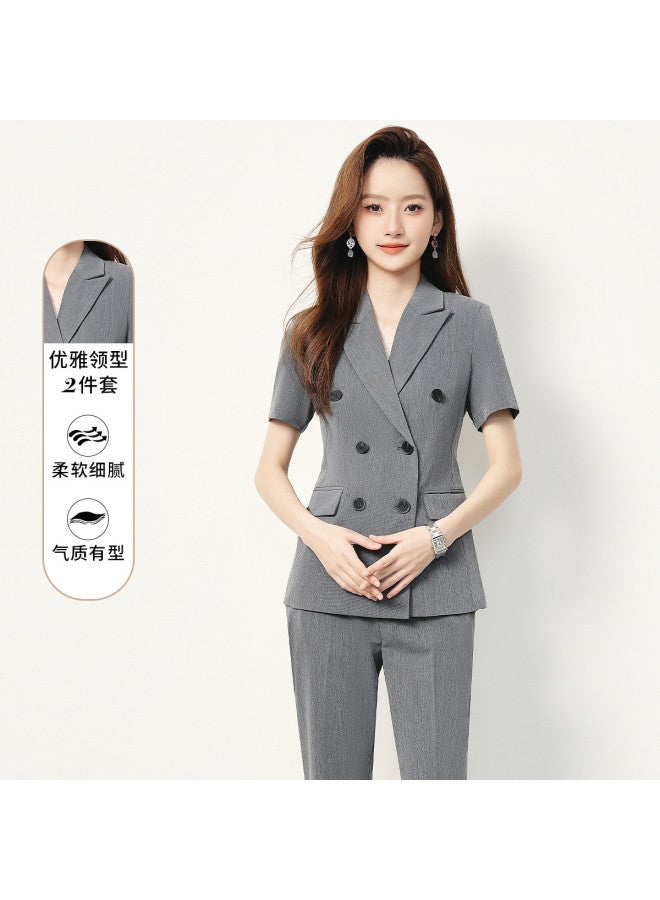 ROMON بدلة صيفية للنساء، مجموعة مكونة من قطعتين للأعمال غير الرسمية للنساء - Image 2