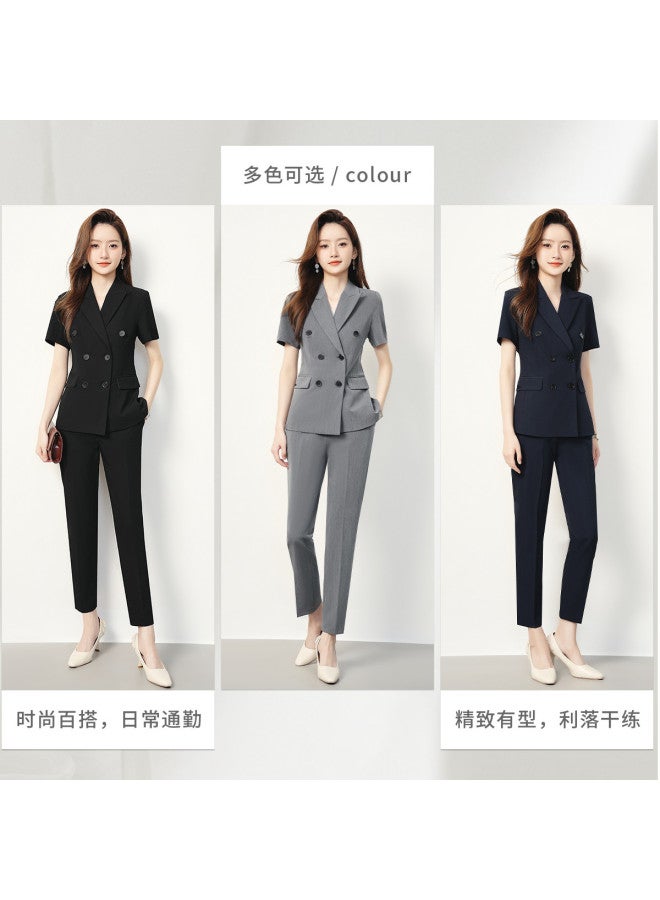 ROMON بدلة صيفية للنساء، مجموعة مكونة من قطعتين للأعمال غير الرسمية للنساء - Image 4