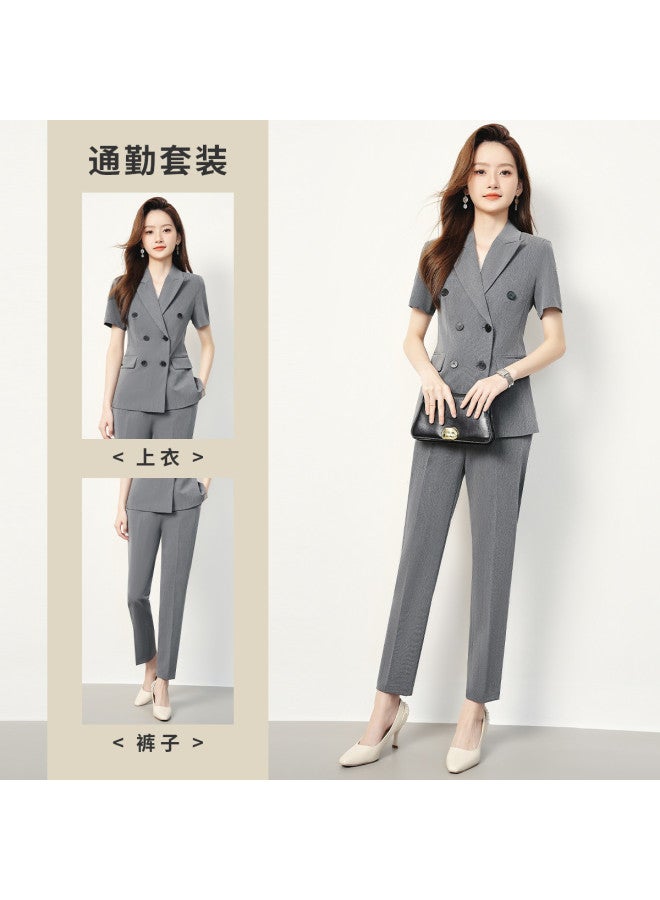 ROMON بدلة صيفية للنساء، مجموعة مكونة من قطعتين للأعمال غير الرسمية للنساء - Image 5