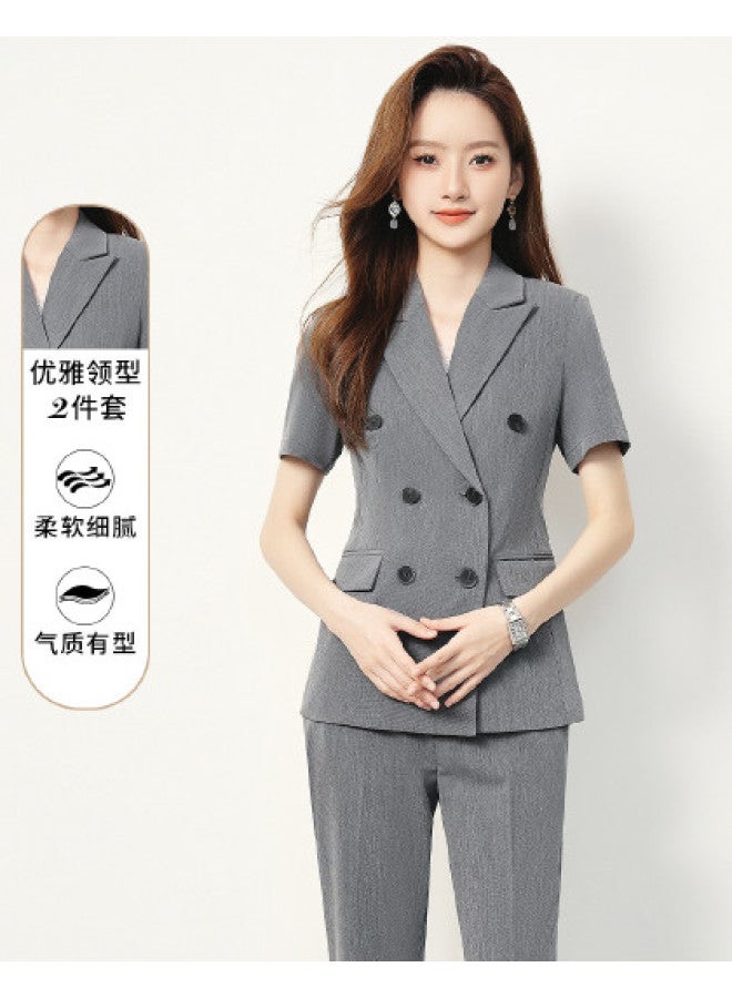 ROMON بدلة صيفية للنساء، مجموعة مكونة من قطعتين للأعمال غير الرسمية للنساء - Image 1