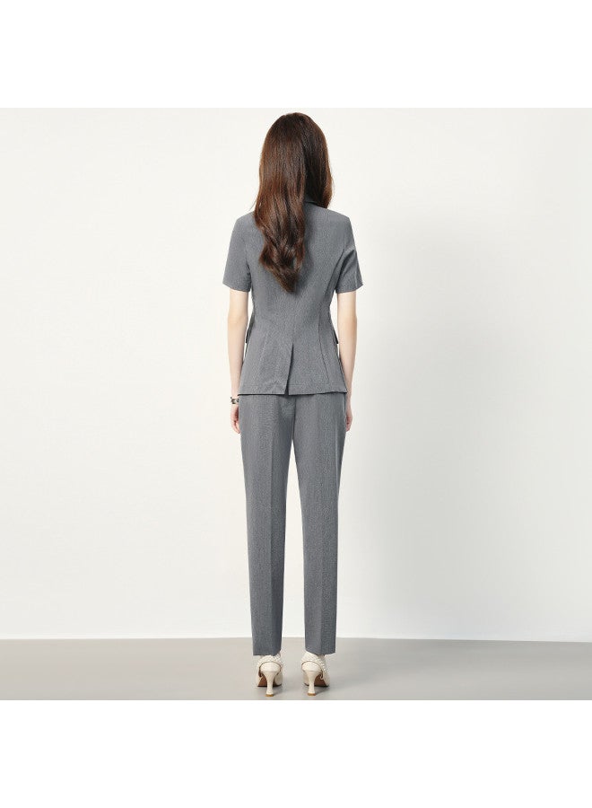 ROMON بدلة صيفية للنساء، مجموعة مكونة من قطعتين للأعمال غير الرسمية للنساء - Image 3