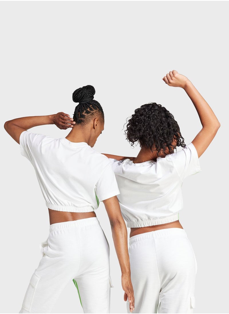 Adidas - Dance 3-Stripes Crop T-Shirt - Image 1