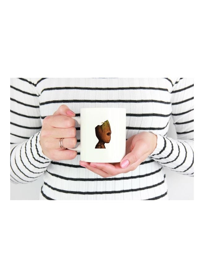LIT Groot Printed White Ceramic Coffee Mug - Image 2