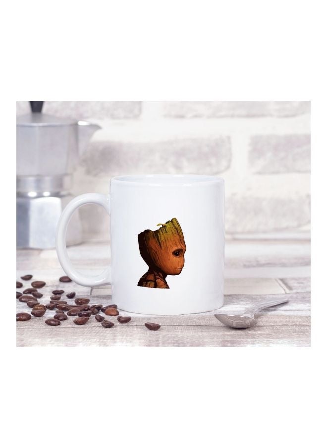 LIT Groot Printed White Ceramic Coffee Mug - Image 3