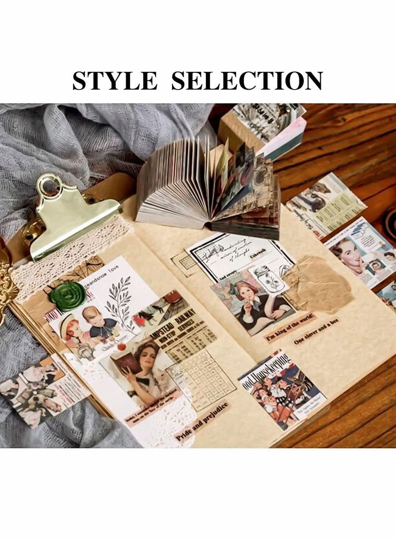 SYOSI 400Pcs Junk Journal Vintage DIY Material Paper Journaling Supplies Scrapbooking Paper Retro Decorative Antique Art Craft Diary Journal Embellishment Supplies - Image 3