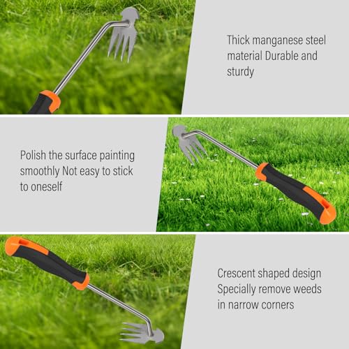 Carrie Rowe Weed Puller Tool, 2023 New Durable Garden Weed Pulling Tool, Portable Garden Weeder Tool for Vegetable Gardening Backyard Farm Planting & Weeding (Rubber Handle) - Image 5