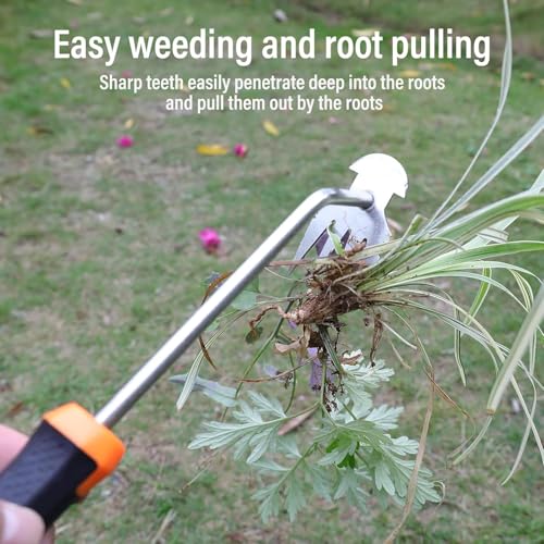 Carrie Rowe Weed Puller Tool, 2023 New Durable Garden Weed Pulling Tool, Portable Garden Weeder Tool for Vegetable Gardening Backyard Farm Planting & Weeding (Rubber Handle) - Image 2