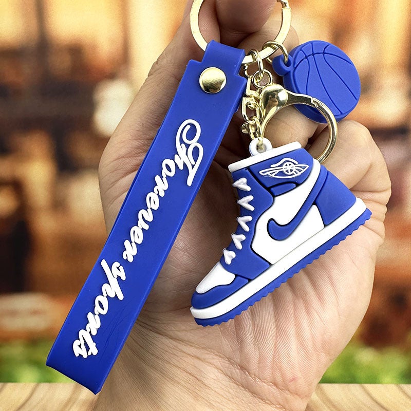 Couples Sneaker Keychain 3D AJ Car Keyring AJ blue shoes (individually wrapped) 