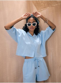 Solid Crop Shirt & Shorts Co-Ords by Styli