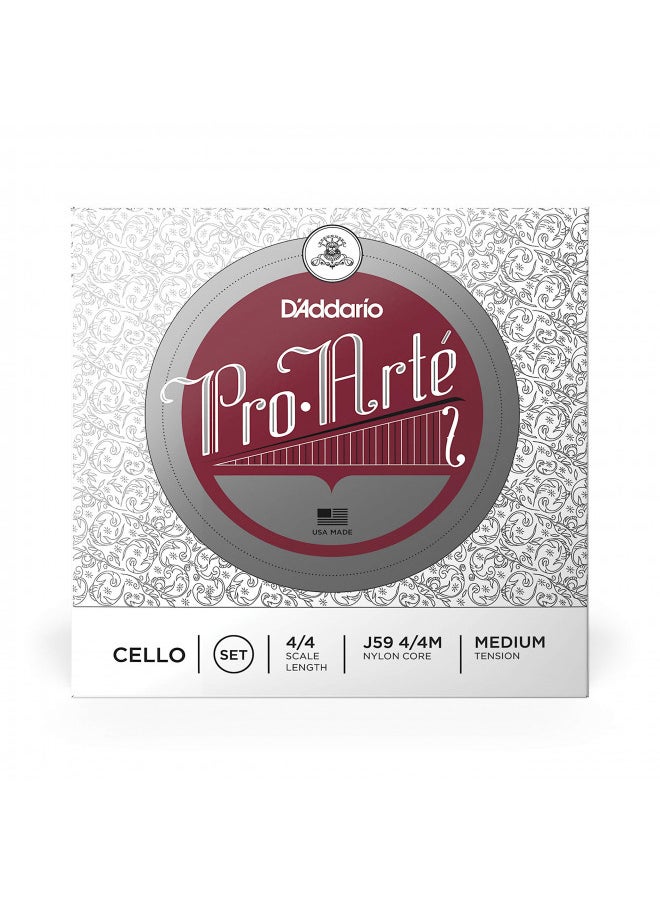 D'Addario Pro-Arte Cello String Set, 4/4 Scale, Medium Tension