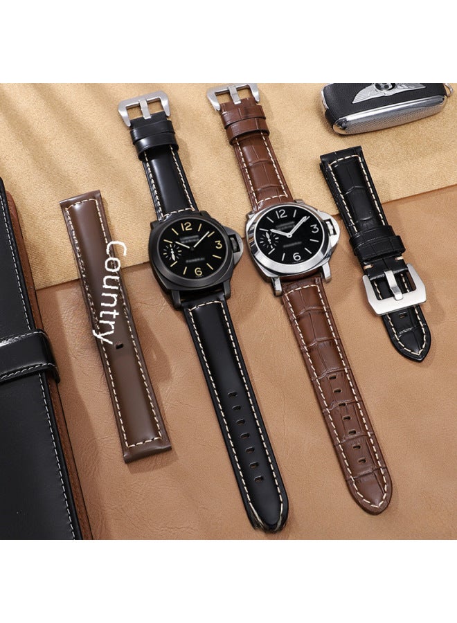 For Iwatch Strap Genuine Leather Apple Watch Strap Applewatch8 Huawei Gt3 Samsung S1 Pena Sea - Image 2