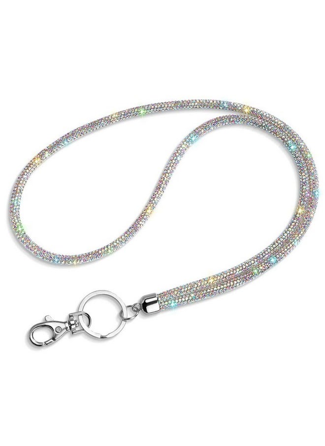 Artscope - Id Card Holder Lanyard 34.8'' All Around Bling Crystal Neck Strap Lanyard Women'S Chain Badge Necklace (Ab Color) - Image 1