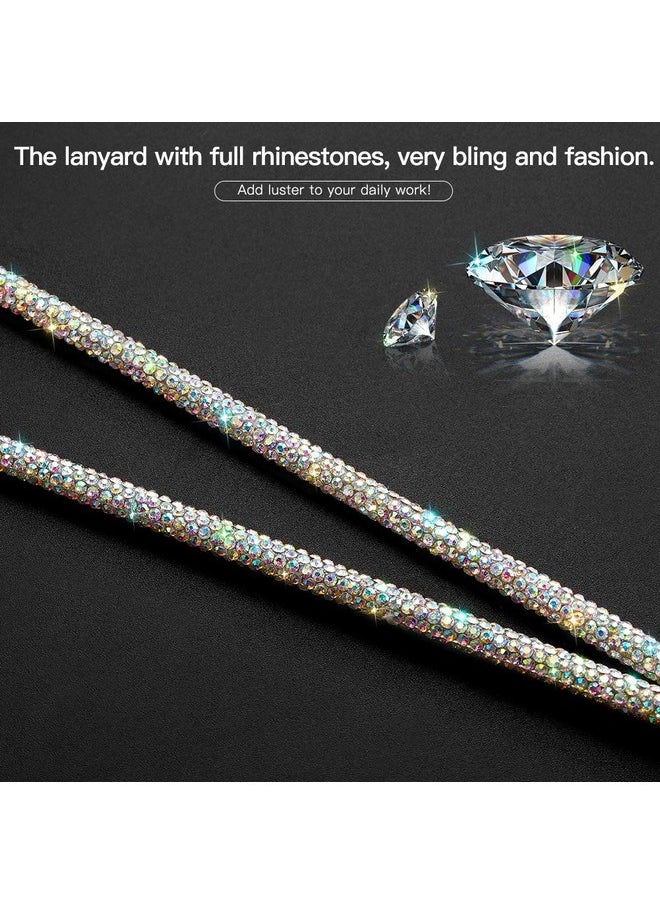 Artscope - Id Card Holder Lanyard 34.8'' All Around Bling Crystal Neck Strap Lanyard Women'S Chain Badge Necklace (Ab Color) - Image 1