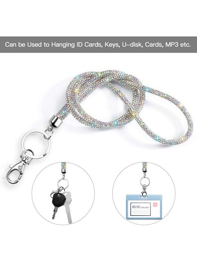Artscope - Id Card Holder Lanyard 34.8'' All Around Bling Crystal Neck Strap Lanyard Women'S Chain Badge Necklace (Ab Color) - Image 1