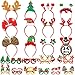 HOVACY 24 Pieces Christmas Headbands and Glasses Frames Bundle Set Christmas Party Favors Cute Eyeglasses Headwear Set with Santa Hat Snowman Tree Designs Christams Party Supplies Decor Photo Props - Image 4