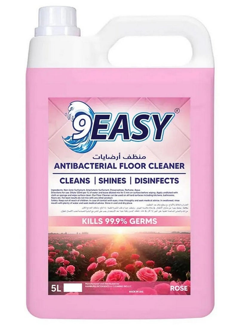 9EASY Antibacterial Floor Cleaner Rose 5L - Image 1