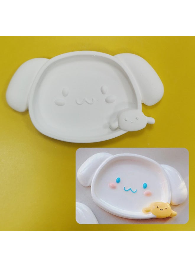 xozgdovg Liou Kulomi Gypsum Relief Painting Pendant Children's Handmade DIY Graffiti Doll Cinnamon Dog Aromatherapy Listing-Color:Cinnamon Dog Storage Tray-white Embryo  - Image 1