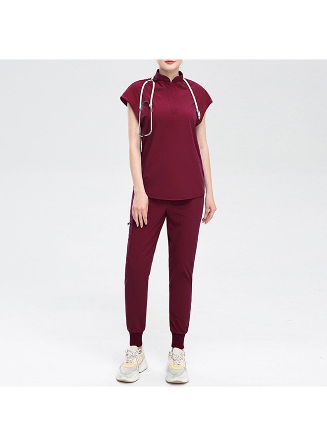 NIBEMINENT Women Slim Fit Scrubs Top Medical Uniform Doctor Shirt Surgical Blouse Nurse Accessories Salon Spa Workwear - Image 1
