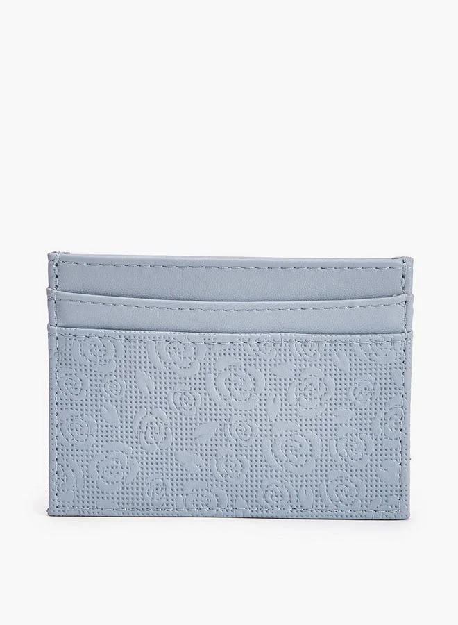 Flora Bella By Shoexpress BLUE Flora Bella Floral Textured Card Holder for Women | Best Price UAE