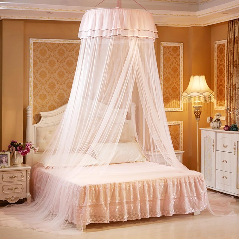 Breathable Round Canopy Lace Princess Style Net Bed Curtain Netting (Type 4) - Image 3