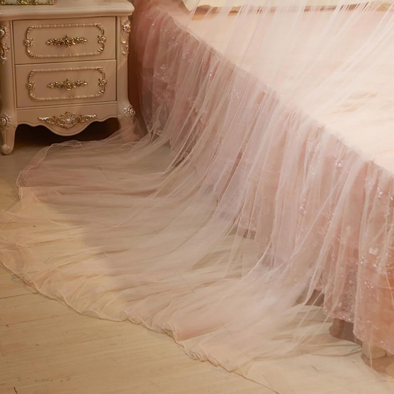 Breathable Round Canopy Lace Princess Style Net Bed Curtain Netting (Type 4) - Image 4