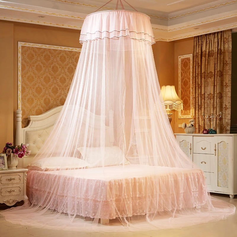 Breathable Round Canopy Lace Princess Style Net Bed Curtain Netting (Type 4) - Image 1