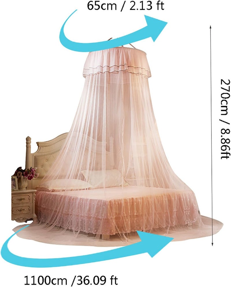 Breathable Round Canopy Lace Princess Style Net Bed Curtain Netting (Type 4) - Image 2