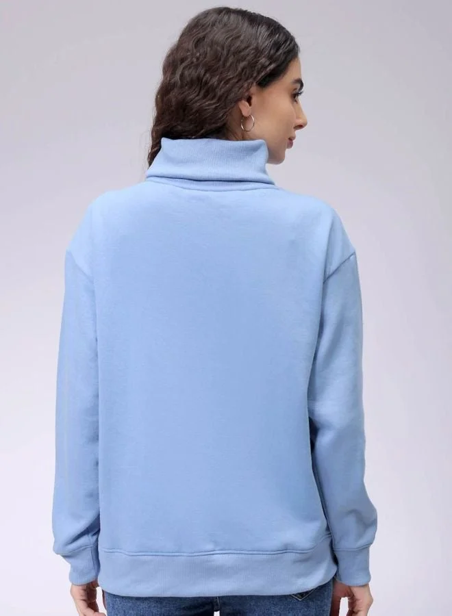 Freehand  Women Boxy Fit Typography Printed Round Neck Long Sleeve Oversized Sweatshirt for Women | Best Price UAE