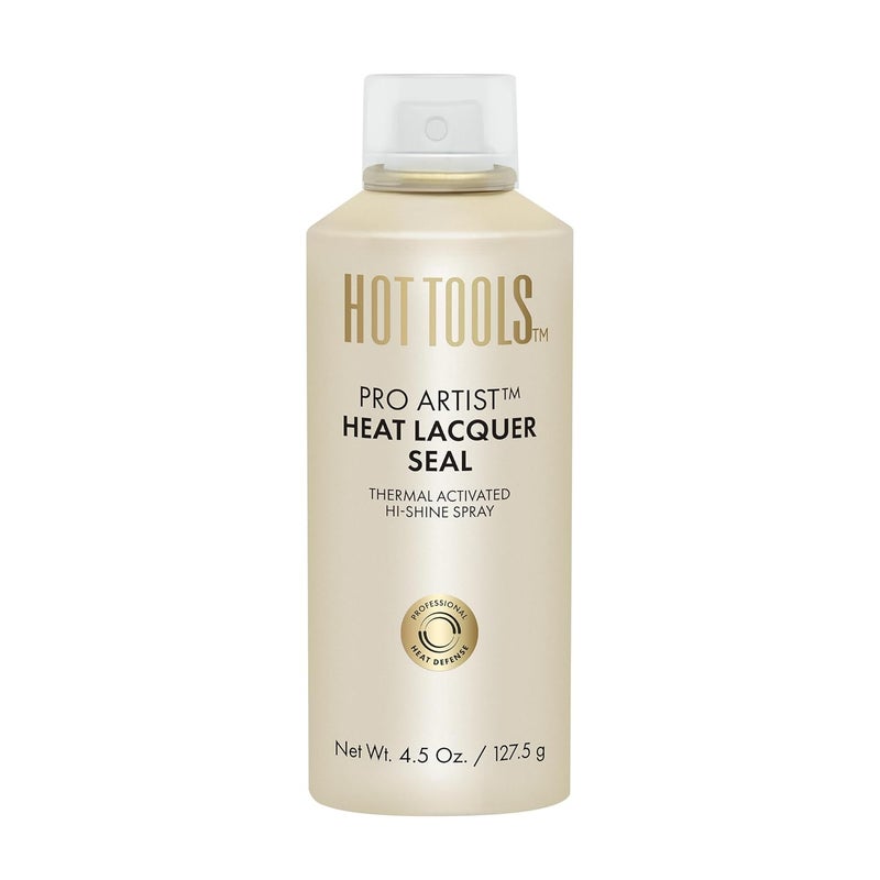 HOT TOOLS Heat Protectant HiShine Spray  Instantly Makes Hair Shinier Minimizes Frizz  Gives Hair a Lacquered Finish  Protects Hair from Heat Damage without Use of Silicones