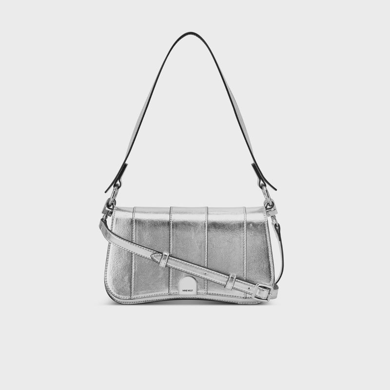 Silver Textured Shoulder Bag for Women
