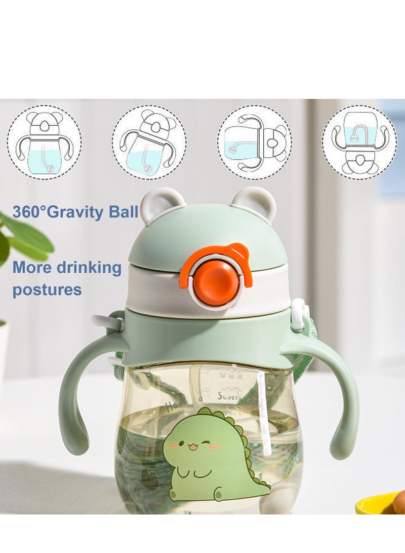 Baby Sippy Cups, Toddlers Sippy Cup for Kids 6+ Months with Silicone Straw, Leak-Proof Beaker with Handles Lanyard Straw Bottle for Babies Learning Cup  - Image 4