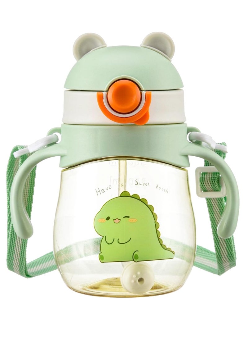 Baby Sippy Cups, Toddlers Sippy Cup for Kids 6+ Months with Silicone Straw, Leak-Proof Beaker with Handles Lanyard Straw Bottle for Babies Learning Cup  - Image 1