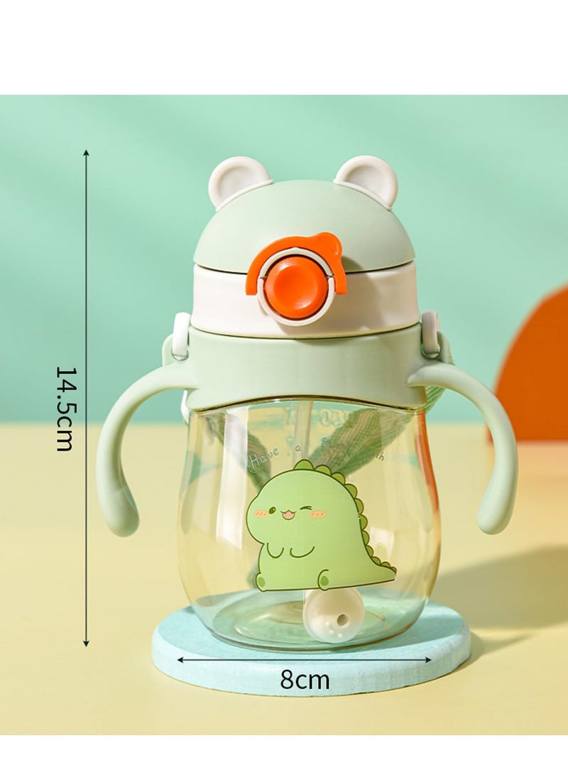 Baby Sippy Cups, Toddlers Sippy Cup for Kids 6+ Months with Silicone Straw, Leak-Proof Beaker with Handles Lanyard Straw Bottle for Babies Learning Cup  - Image 2