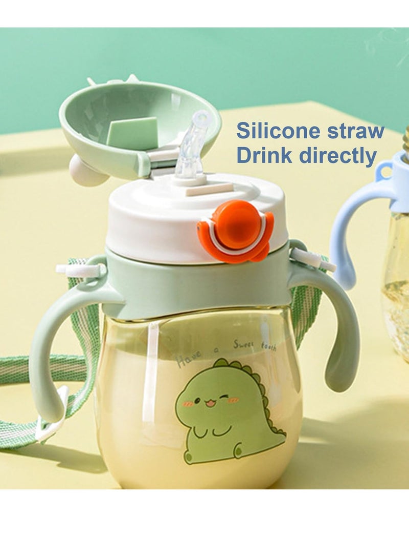 Baby Sippy Cups, Toddlers Sippy Cup for Kids 6+ Months with Silicone Straw, Leak-Proof Beaker with Handles Lanyard Straw Bottle for Babies Learning Cup  - Image 3