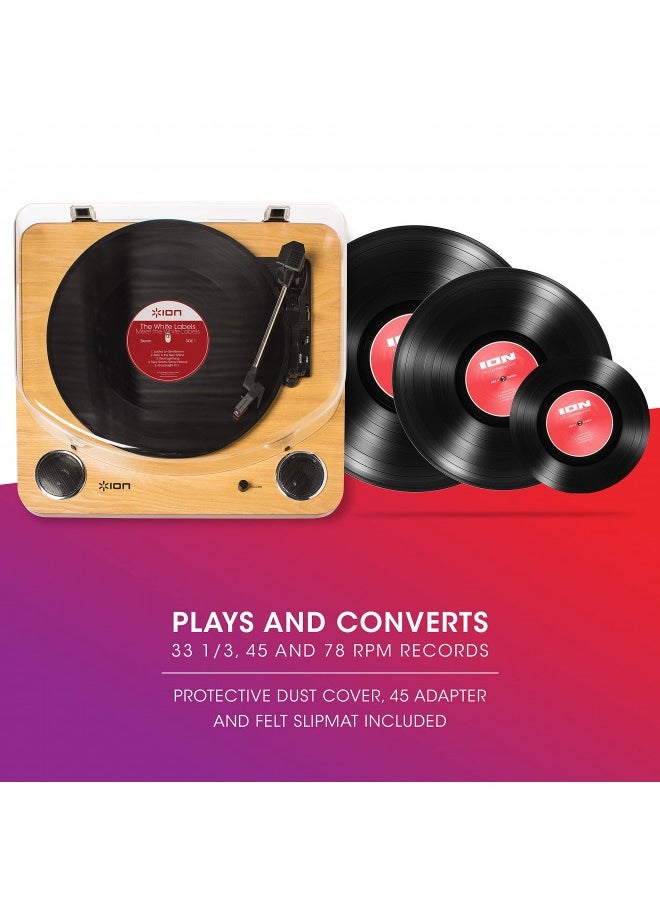 ION - Ion Audio Max Lp – Vinyl Record Player / Turntable With Built In Speakers, Usb Output For Conversion And Three Playback Speeds – Natural Wood Finish - Image 1
