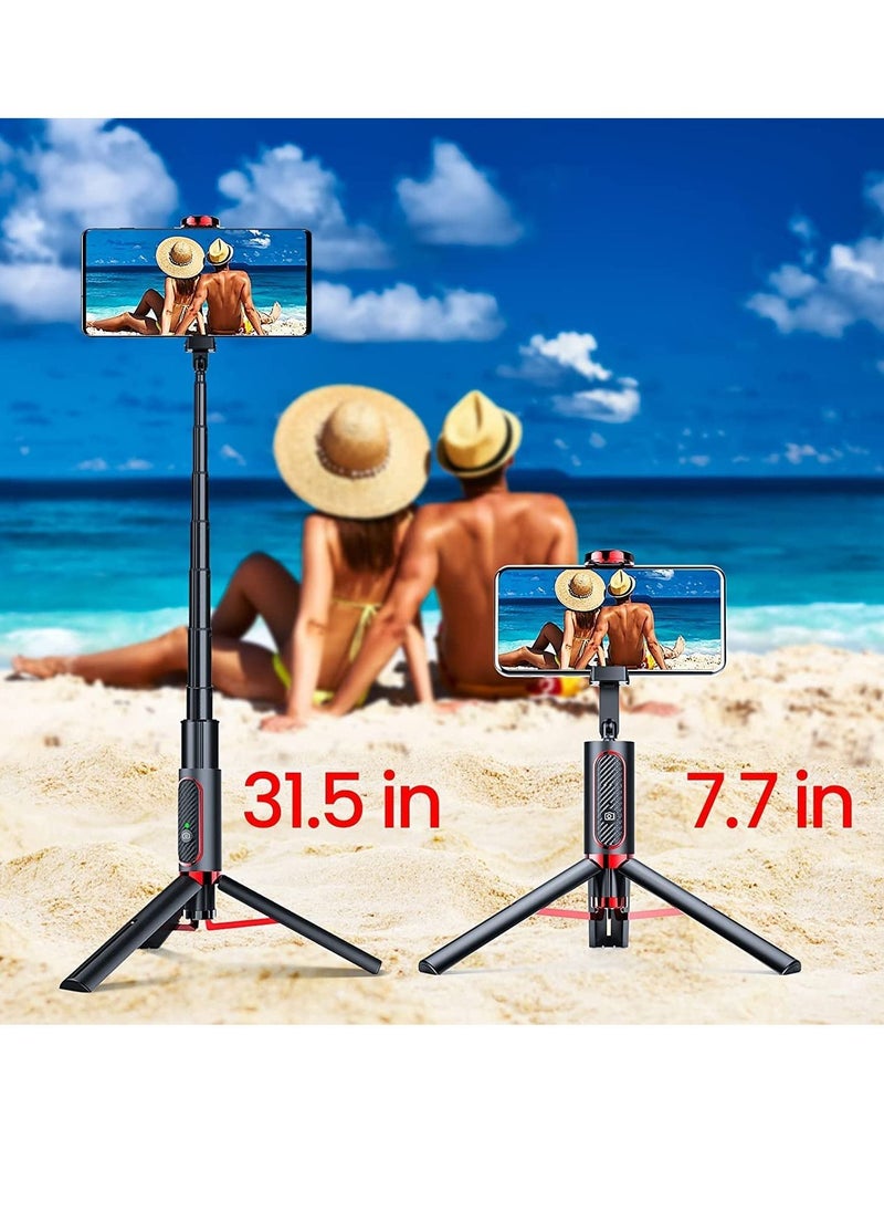 TYCOM Selfie Stick For Phone Size 4.5 to 6.2Inch Extendable to 160cm Selfie Stick Tripod with Bluetooth Wireless Remote Phone Holder (AB202-195RD)  - Image 3