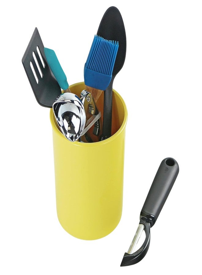 Reston Lloyd Calypso Basics Utensil Holder for Small Cutlery - Flatware Organizer for Kitchen or Office, Compact Flatware Organizer for Outdoor Dining, Picnics, Camping & Patio Use, Lemon - Image 3