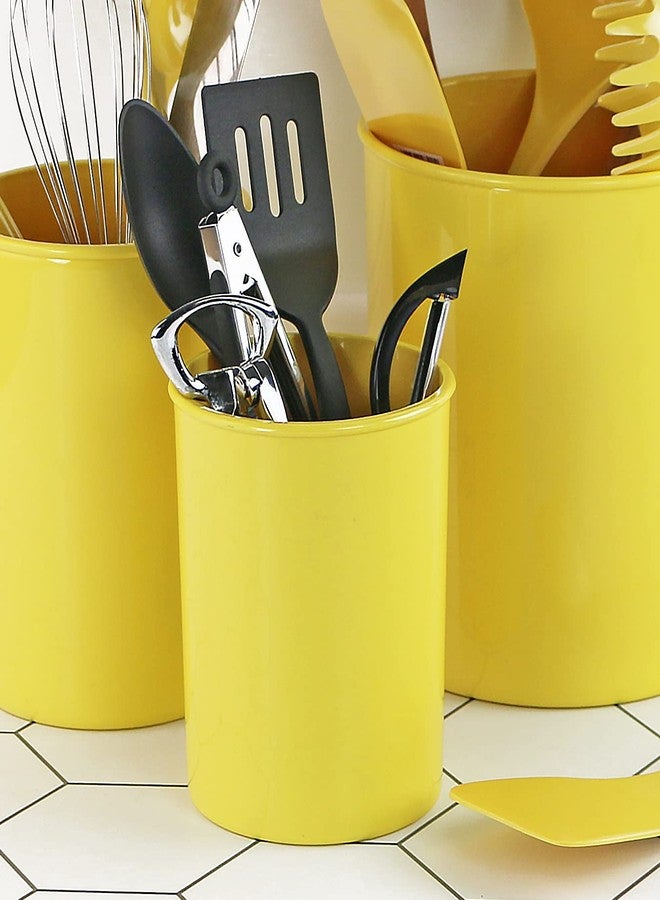 Reston Lloyd Calypso Basics Utensil Holder for Small Cutlery - Flatware Organizer for Kitchen or Office, Compact Flatware Organizer for Outdoor Dining, Picnics, Camping & Patio Use, Lemon - Image 4