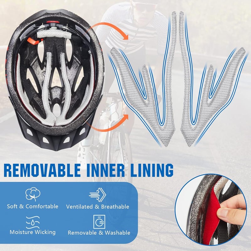 Zacro Adult Bike Helmet Lightweight for Men Women Comfort with Pads&Visor, Certified Bicycle Helmet for Adults Youth Mountain Road Biker - Image 4