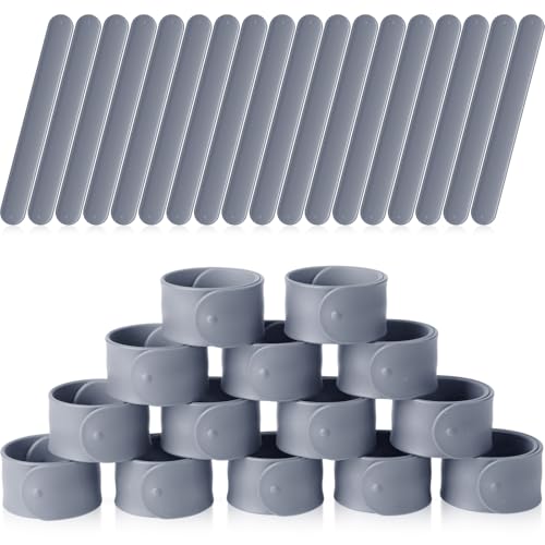 Vinsot 30 Pcs Silicone Slap Bracelets Gift for Kids DIY Slap Bands Party Favor Soft Blank Snap Wristbands Bulk for School Craft Project Painting Classroom Prizes Birthday WeddingGrey - Image 1