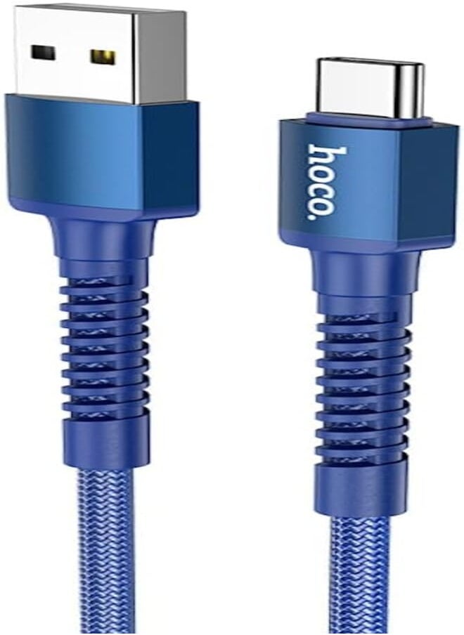 Hoco Hoco X71 - Especial Charging And Data Transmittion Cable (3A - 1M), USB-A To USB-C Plug, Compatible With Samsung Huawei Xiaomi Oppo - Blue 