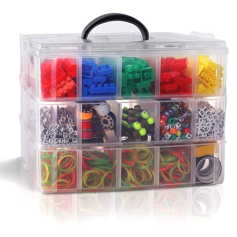 13 SOEME 30 Grids Clear Plastic Jewelry Box Organizer Storage Container with Adjustable Dividers TRANSPARENT 30 GRID - Image 5