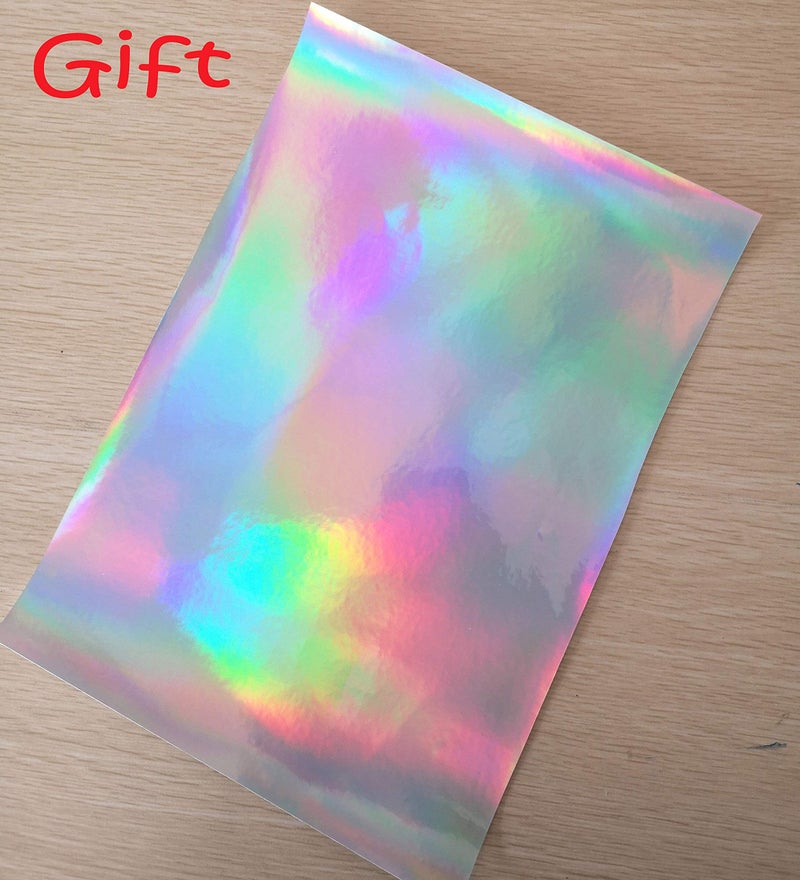 RD GARDEN Transparent Iridescent PVC Sheet Cosplay Performance Accessories Holographic Waterproof Synthetic Leather for Party Decoration 0.1mm Thick 11.8X47 - Image 2