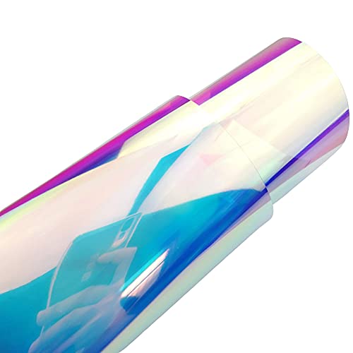RD GARDEN Transparent Iridescent PVC Sheet Cosplay Performance Accessories Holographic Waterproof Synthetic Leather for Party Decoration 0.1mm Thick 11.8X47 - Image 4