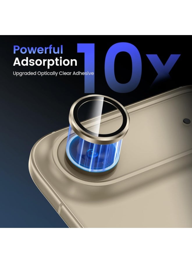 For iPhone Air Camera Lens Protector [Drop Protection] [Full Coverage] [3D Metal] [Case Friendly] Tempered Glass Camera Cover — Gold - Image 3