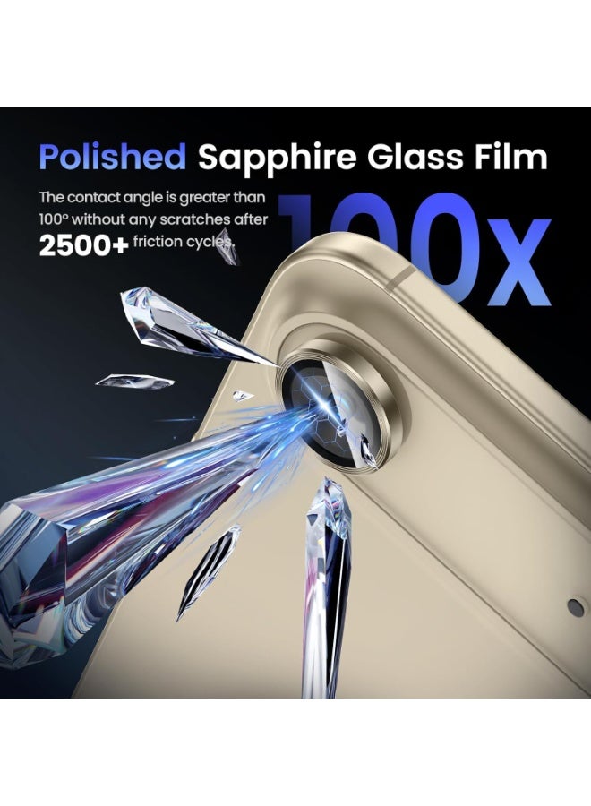 For iPhone Air Camera Lens Protector [Drop Protection] [Full Coverage] [3D Metal] [Case Friendly] Tempered Glass Camera Cover — Gold - Image 5
